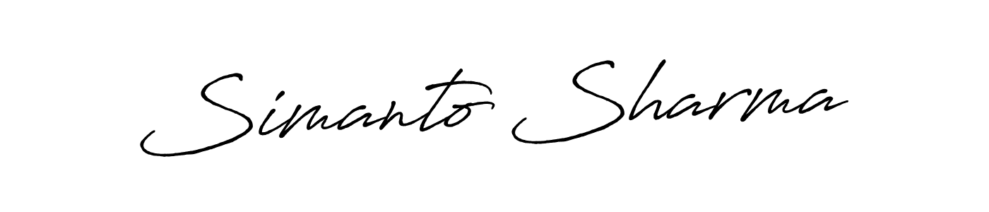 How to make Simanto Sharma name signature. Use Antro_Vectra_Bolder style for creating short signs online. This is the latest handwritten sign. Simanto Sharma signature style 7 images and pictures png