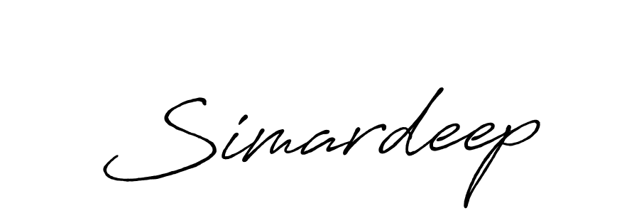 Simardeep stylish signature style. Best Handwritten Sign (Antro_Vectra_Bolder) for my name. Handwritten Signature Collection Ideas for my name Simardeep. Simardeep signature style 7 images and pictures png