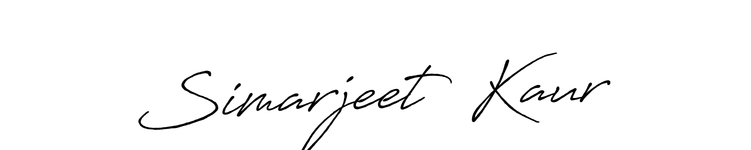 Create a beautiful signature design for name Simarjeet  Kaur. With this signature (Antro_Vectra_Bolder) fonts, you can make a handwritten signature for free. Simarjeet  Kaur signature style 7 images and pictures png