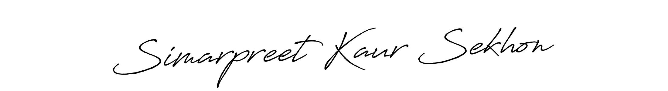 How to make Simarpreet Kaur Sekhon name signature. Use Antro_Vectra_Bolder style for creating short signs online. This is the latest handwritten sign. Simarpreet Kaur Sekhon signature style 7 images and pictures png