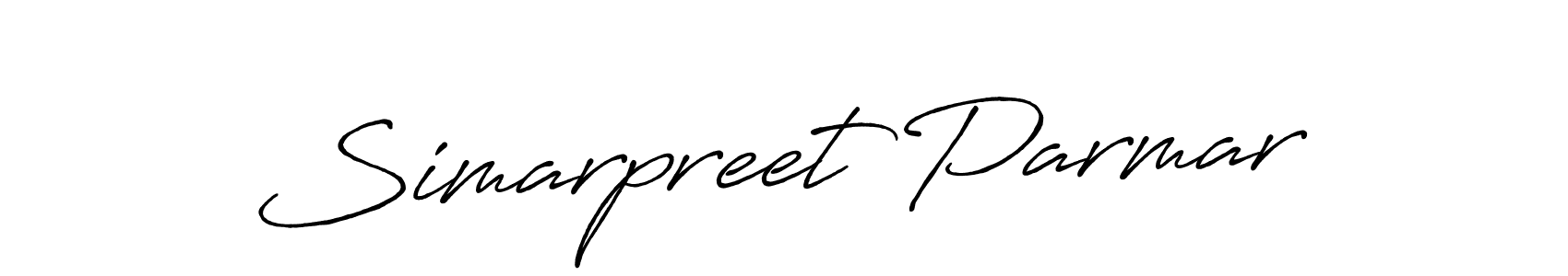 Make a beautiful signature design for name Simarpreet Parmar. With this signature (Antro_Vectra_Bolder) style, you can create a handwritten signature for free. Simarpreet Parmar signature style 7 images and pictures png