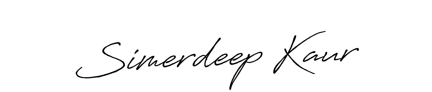 Simerdeep Kaur stylish signature style. Best Handwritten Sign (Antro_Vectra_Bolder) for my name. Handwritten Signature Collection Ideas for my name Simerdeep Kaur. Simerdeep Kaur signature style 7 images and pictures png