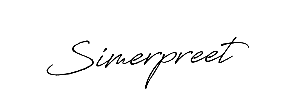 The best way (Antro_Vectra_Bolder) to make a short signature is to pick only two or three words in your name. The name Simerpreet include a total of six letters. For converting this name. Simerpreet signature style 7 images and pictures png