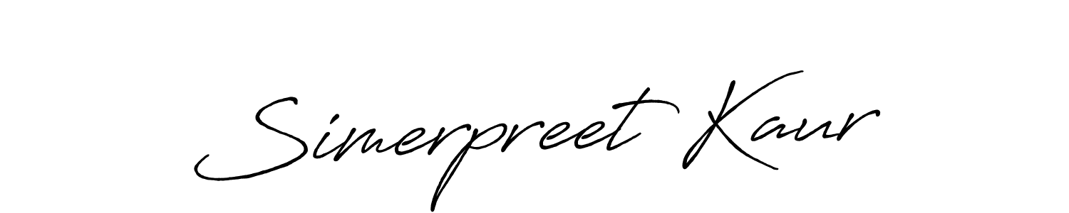 Also we have Simerpreet Kaur name is the best signature style. Create professional handwritten signature collection using Antro_Vectra_Bolder autograph style. Simerpreet Kaur signature style 7 images and pictures png
