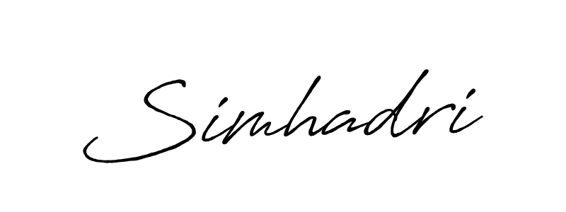 Create a beautiful signature design for name Simhadri. With this signature (Antro_Vectra_Bolder) fonts, you can make a handwritten signature for free. Simhadri signature style 7 images and pictures png