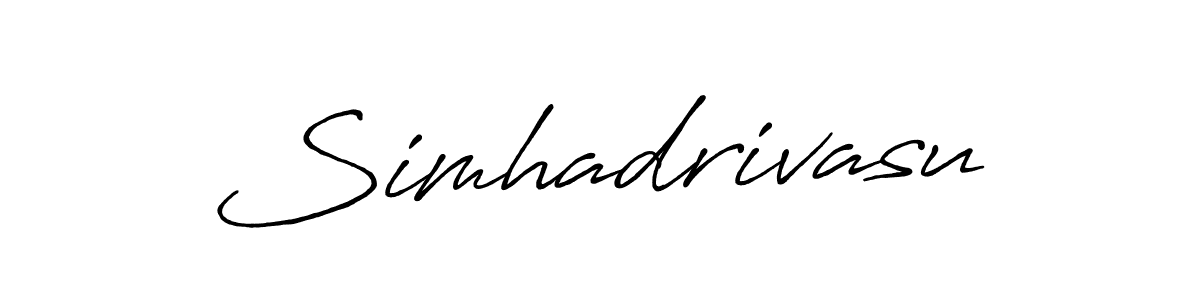 Simhadrivasu stylish signature style. Best Handwritten Sign (Antro_Vectra_Bolder) for my name. Handwritten Signature Collection Ideas for my name Simhadrivasu. Simhadrivasu signature style 7 images and pictures png