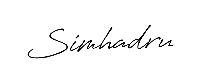 How to Draw Simhadru signature style? Antro_Vectra_Bolder is a latest design signature styles for name Simhadru. Simhadru signature style 7 images and pictures png
