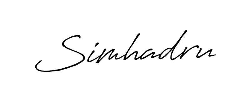 Create a beautiful signature design for name Simhadru. With this signature (Antro_Vectra_Bolder) fonts, you can make a handwritten signature for free. Simhadru signature style 7 images and pictures png