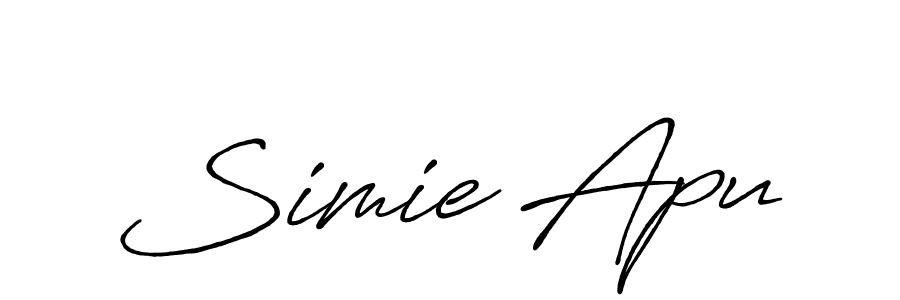 Simie Apu stylish signature style. Best Handwritten Sign (Antro_Vectra_Bolder) for my name. Handwritten Signature Collection Ideas for my name Simie Apu. Simie Apu signature style 7 images and pictures png