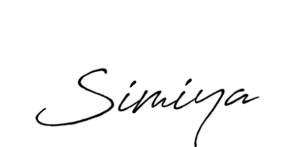 Create a beautiful signature design for name Simiya. With this signature (Antro_Vectra_Bolder) fonts, you can make a handwritten signature for free. Simiya signature style 7 images and pictures png
