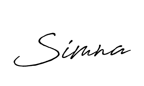 How to make Simna name signature. Use Antro_Vectra_Bolder style for creating short signs online. This is the latest handwritten sign. Simna signature style 7 images and pictures png