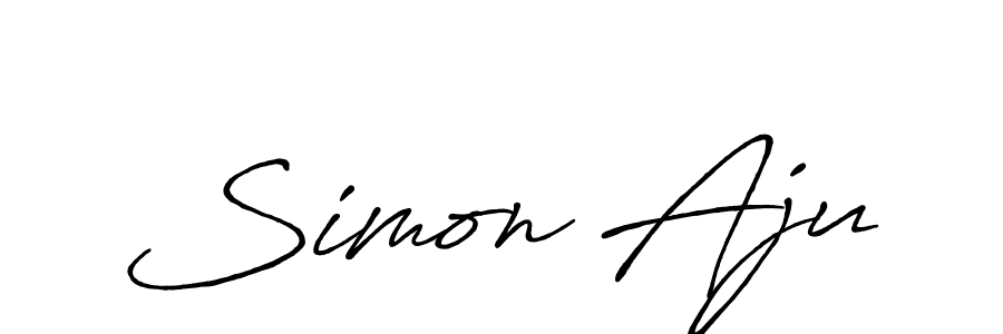 Simon Aju stylish signature style. Best Handwritten Sign (Antro_Vectra_Bolder) for my name. Handwritten Signature Collection Ideas for my name Simon Aju. Simon Aju signature style 7 images and pictures png