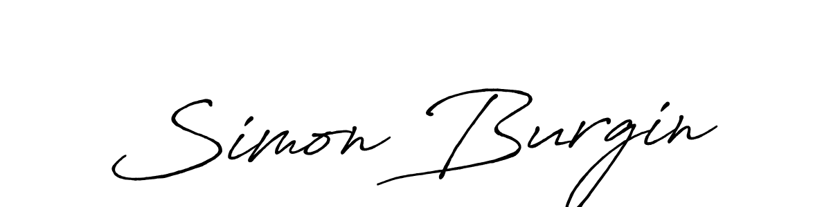 Simon Burgin stylish signature style. Best Handwritten Sign (Antro_Vectra_Bolder) for my name. Handwritten Signature Collection Ideas for my name Simon Burgin. Simon Burgin signature style 7 images and pictures png