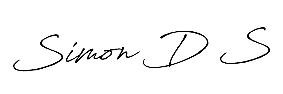 Use a signature maker to create a handwritten signature online. With this signature software, you can design (Antro_Vectra_Bolder) your own signature for name Simon D S. Simon D S signature style 7 images and pictures png