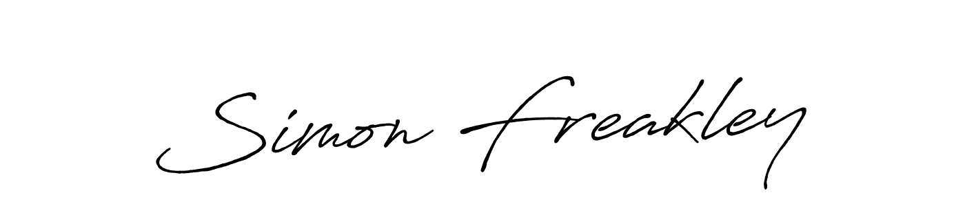 Simon Freakley stylish signature style. Best Handwritten Sign (Antro_Vectra_Bolder) for my name. Handwritten Signature Collection Ideas for my name Simon Freakley. Simon Freakley signature style 7 images and pictures png