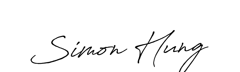 Similarly Antro_Vectra_Bolder is the best handwritten signature design. Signature creator online .You can use it as an online autograph creator for name Simon Hung. Simon Hung signature style 7 images and pictures png