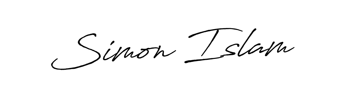 How to make Simon Islam name signature. Use Antro_Vectra_Bolder style for creating short signs online. This is the latest handwritten sign. Simon Islam signature style 7 images and pictures png