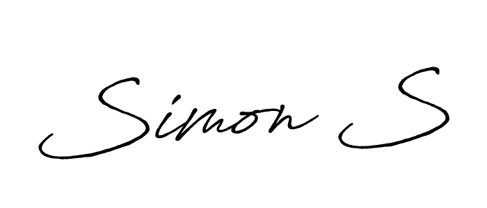 Simon S stylish signature style. Best Handwritten Sign (Antro_Vectra_Bolder) for my name. Handwritten Signature Collection Ideas for my name Simon S. Simon S signature style 7 images and pictures png
