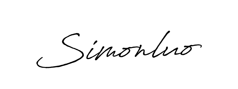 Simonluo stylish signature style. Best Handwritten Sign (Antro_Vectra_Bolder) for my name. Handwritten Signature Collection Ideas for my name Simonluo. Simonluo signature style 7 images and pictures png