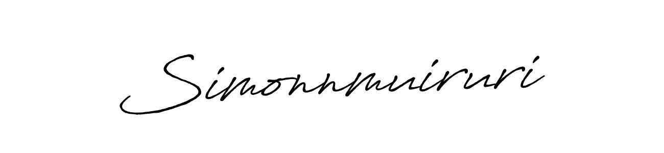 You should practise on your own different ways (Antro_Vectra_Bolder) to write your name (Simonnmuiruri) in signature. don't let someone else do it for you. Simonnmuiruri signature style 7 images and pictures png