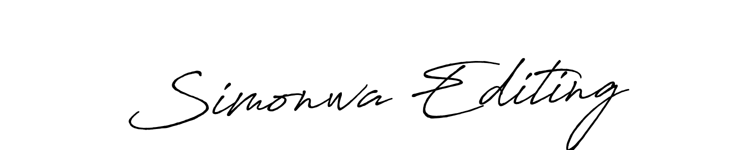 Simonwa Editing stylish signature style. Best Handwritten Sign (Antro_Vectra_Bolder) for my name. Handwritten Signature Collection Ideas for my name Simonwa Editing. Simonwa Editing signature style 7 images and pictures png
