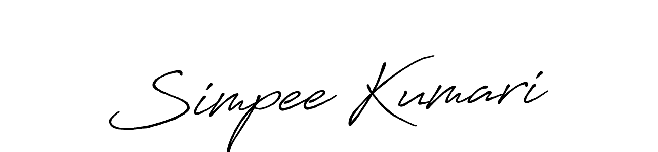 Design your own signature with our free online signature maker. With this signature software, you can create a handwritten (Antro_Vectra_Bolder) signature for name Simpee Kumari. Simpee Kumari signature style 7 images and pictures png