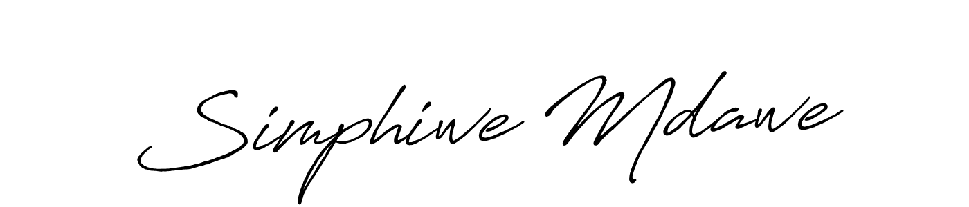 Create a beautiful signature design for name Simphiwe Mdawe. With this signature (Antro_Vectra_Bolder) fonts, you can make a handwritten signature for free. Simphiwe Mdawe signature style 7 images and pictures png