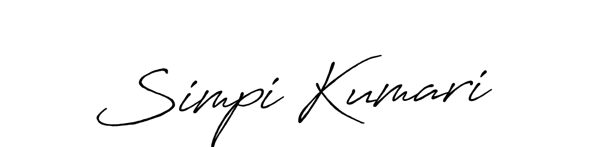 Create a beautiful signature design for name Simpi Kumari. With this signature (Antro_Vectra_Bolder) fonts, you can make a handwritten signature for free. Simpi Kumari signature style 7 images and pictures png