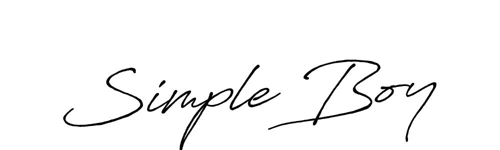 Simple Boy stylish signature style. Best Handwritten Sign (Antro_Vectra_Bolder) for my name. Handwritten Signature Collection Ideas for my name Simple Boy. Simple Boy signature style 7 images and pictures png