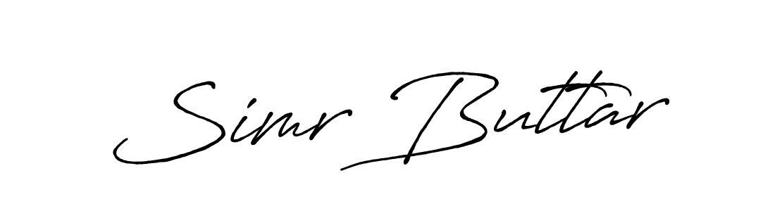 Design your own signature with our free online signature maker. With this signature software, you can create a handwritten (Antro_Vectra_Bolder) signature for name Simr Buttar. Simr Buttar signature style 7 images and pictures png