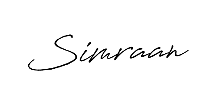 Make a beautiful signature design for name Simraan. With this signature (Antro_Vectra_Bolder) style, you can create a handwritten signature for free. Simraan signature style 7 images and pictures png