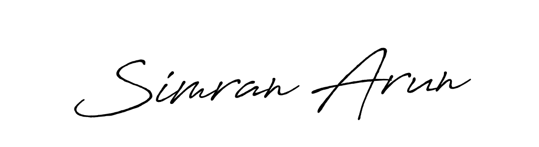 Design your own signature with our free online signature maker. With this signature software, you can create a handwritten (Antro_Vectra_Bolder) signature for name Simran Arun. Simran Arun signature style 7 images and pictures png