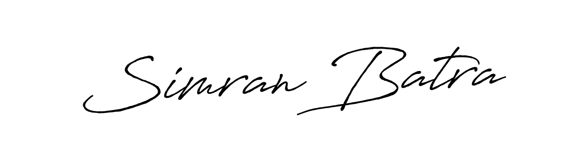 Simran Batra stylish signature style. Best Handwritten Sign (Antro_Vectra_Bolder) for my name. Handwritten Signature Collection Ideas for my name Simran Batra. Simran Batra signature style 7 images and pictures png