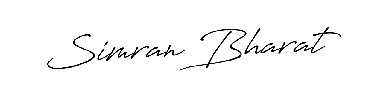 Use a signature maker to create a handwritten signature online. With this signature software, you can design (Antro_Vectra_Bolder) your own signature for name Simran Bharat. Simran Bharat signature style 7 images and pictures png