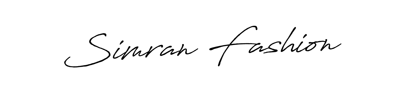 How to make Simran Fashion name signature. Use Antro_Vectra_Bolder style for creating short signs online. This is the latest handwritten sign. Simran Fashion signature style 7 images and pictures png