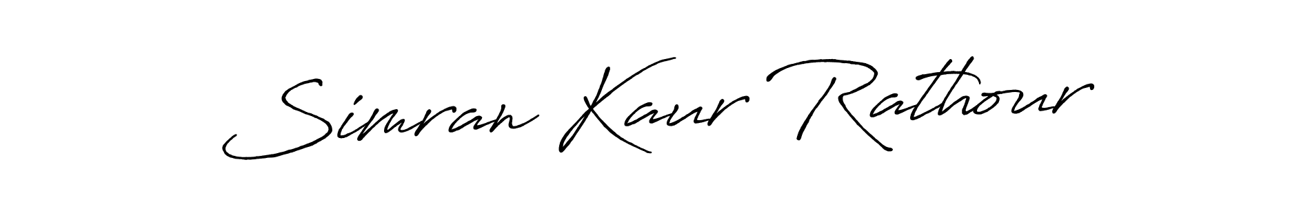 Create a beautiful signature design for name Simran Kaur Rathour. With this signature (Antro_Vectra_Bolder) fonts, you can make a handwritten signature for free. Simran Kaur Rathour signature style 7 images and pictures png