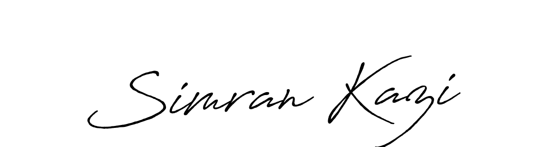 Simran Kazi stylish signature style. Best Handwritten Sign (Antro_Vectra_Bolder) for my name. Handwritten Signature Collection Ideas for my name Simran Kazi. Simran Kazi signature style 7 images and pictures png