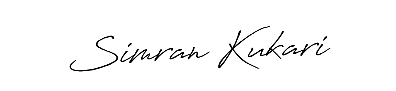 You should practise on your own different ways (Antro_Vectra_Bolder) to write your name (Simran Kukari) in signature. don't let someone else do it for you. Simran Kukari signature style 7 images and pictures png