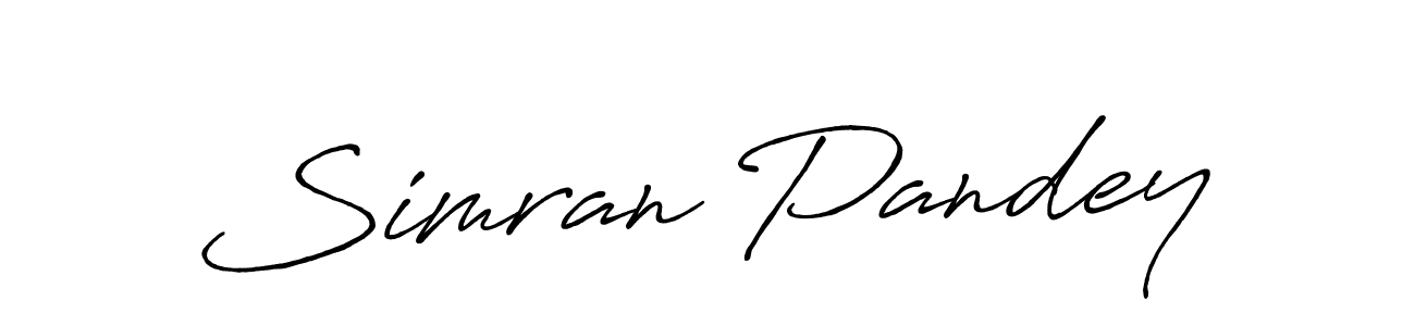 Make a beautiful signature design for name Simran Pandey. With this signature (Antro_Vectra_Bolder) style, you can create a handwritten signature for free. Simran Pandey signature style 7 images and pictures png