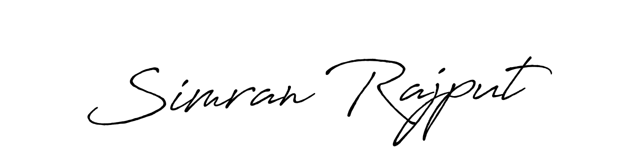 Make a beautiful signature design for name Simran Rajput. With this signature (Antro_Vectra_Bolder) style, you can create a handwritten signature for free. Simran Rajput signature style 7 images and pictures png