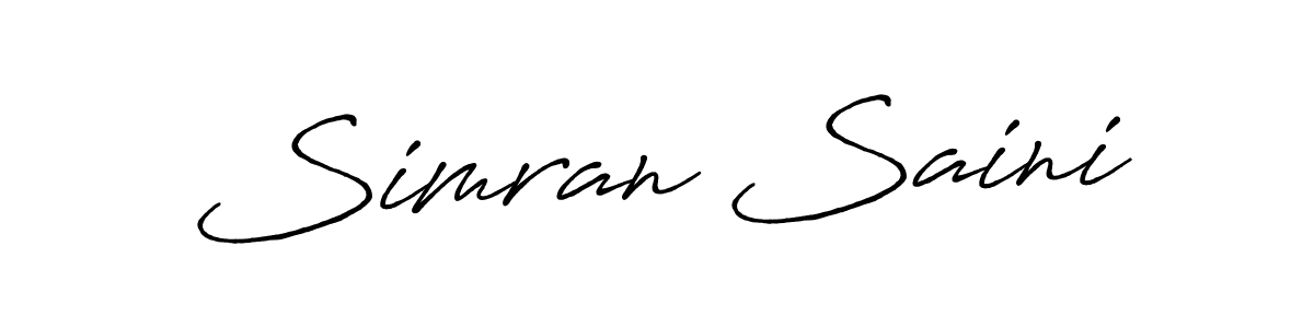 Use a signature maker to create a handwritten signature online. With this signature software, you can design (Antro_Vectra_Bolder) your own signature for name Simran Saini. Simran Saini signature style 7 images and pictures png
