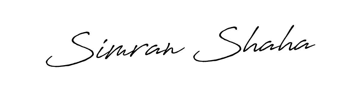 Create a beautiful signature design for name Simran Shaha. With this signature (Antro_Vectra_Bolder) fonts, you can make a handwritten signature for free. Simran Shaha signature style 7 images and pictures png