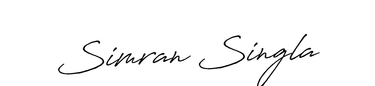 Use a signature maker to create a handwritten signature online. With this signature software, you can design (Antro_Vectra_Bolder) your own signature for name Simran Singla. Simran Singla signature style 7 images and pictures png
