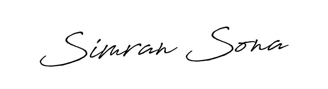 You should practise on your own different ways (Antro_Vectra_Bolder) to write your name (Simran Sona) in signature. don't let someone else do it for you. Simran Sona signature style 7 images and pictures png