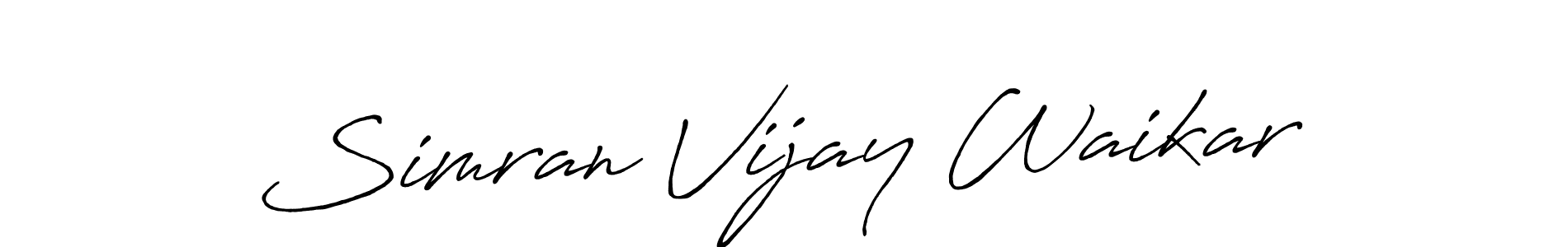 Simran Vijay Waikar stylish signature style. Best Handwritten Sign (Antro_Vectra_Bolder) for my name. Handwritten Signature Collection Ideas for my name Simran Vijay Waikar. Simran Vijay Waikar signature style 7 images and pictures png