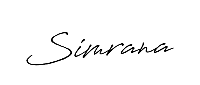 How to make Simrana name signature. Use Antro_Vectra_Bolder style for creating short signs online. This is the latest handwritten sign. Simrana signature style 7 images and pictures png