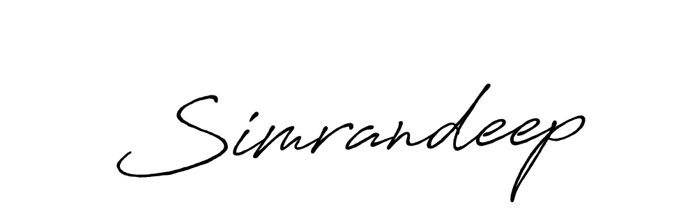 Design your own signature with our free online signature maker. With this signature software, you can create a handwritten (Antro_Vectra_Bolder) signature for name Simrandeep. Simrandeep signature style 7 images and pictures png