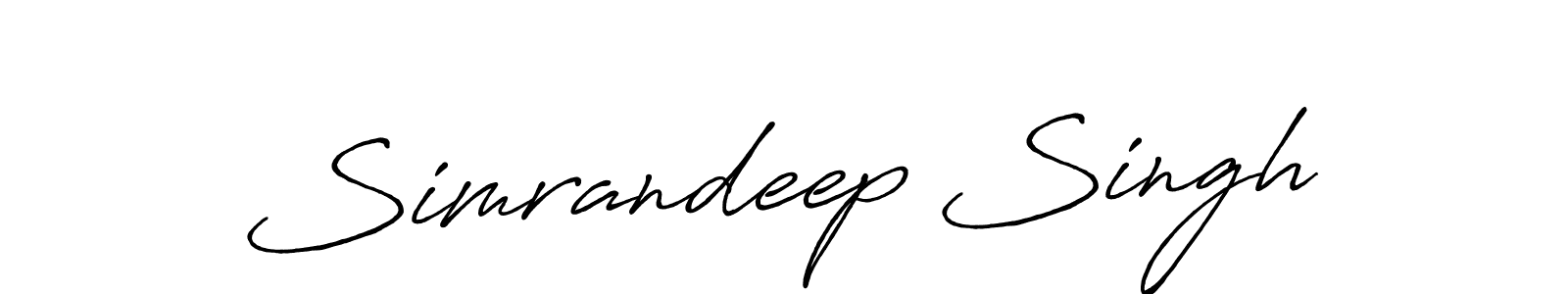 Use a signature maker to create a handwritten signature online. With this signature software, you can design (Antro_Vectra_Bolder) your own signature for name Simrandeep Singh. Simrandeep Singh signature style 7 images and pictures png