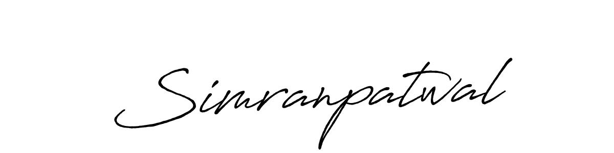 Make a beautiful signature design for name Simranpatwal. With this signature (Antro_Vectra_Bolder) style, you can create a handwritten signature for free. Simranpatwal signature style 7 images and pictures png