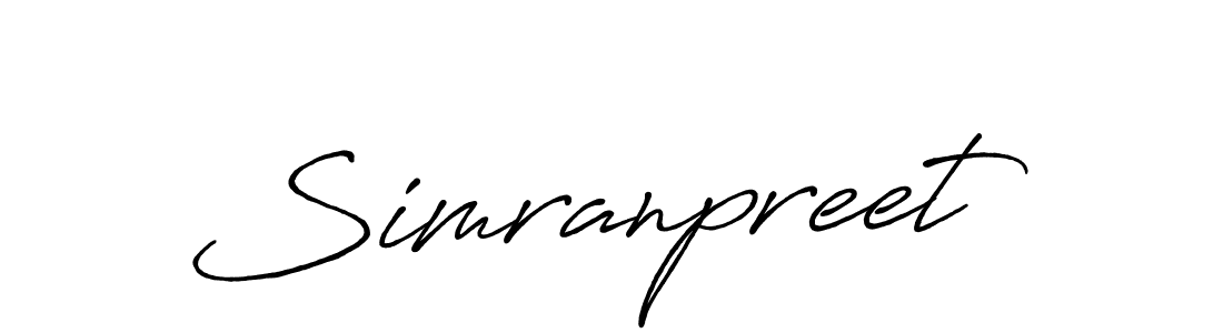 Also we have Simranpreet name is the best signature style. Create professional handwritten signature collection using Antro_Vectra_Bolder autograph style. Simranpreet signature style 7 images and pictures png